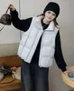 Chaleco de algodón con grafeno de cuello alto minimalista estilo coreano, una prenda exterior moderna y elegante para mujer, perfecta para otoño e invierno, que proporciona calidez y comodidad.