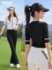 Moda de Golfe Feminina 2026 Verão Respirável Elegante Tricô de Manga Curta para Senhoras