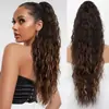 Coleta Sintética Estilo Europeo y Americano para Mujer, Cabello Largo Rizado Ondulado, Rizado Tipo Maíz Esponjoso, Coleta con Pinza de Garra, Fibra de Alta Temperatura