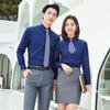 Camisa Masculina Moda Multicolorida Roupa de Negócios Manga Longa terno Camisa Feminina Roupas de Trabalho Vendas de Imóveis de Professores Logotipo Bordado