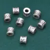 Plata de ley S925 superficie cóncava-convexa cuenta cilíndrica accesorios retro envejecido DIY material de cuentas hechas a mano accesorios de joyería al por mayor