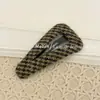 Pinza de Pelo de Tela Geométrico Tejido Verde Vintage para Mujer, Pinza Lateral con Acabado de Alta Gama para Flequillo y Cabello Suelto