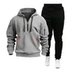 Traje Deportivo con Sudadera con Cremallera para Hombre Primavera y Otoño Transfronterizo 2025 Conjunto de Dos Piezas Sudadera y Pantalones Deportivos