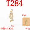 Colar Brincos Pingente Letra Minúscula DIY Diamante Microcravejado Ouro 18K Preservação de Cor Popular Transfronteiriço Joias Pingente de Cobre Puro