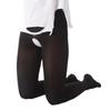 Meias-calças sexy de veludo com entreaberto para uso transfronteiriço, meia-calça fina para usar por baixo, tamanho plus size, arquivo aberto, meia-calça livre, tentação preta
