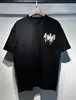 Camiseta de Manga Curta com Estampa de Logo Clássico Céu Estrelado Letras Graffiti Pintura Flow Modelo Novo Transfronteiriço Jb Am para Homens e Mulheres Casais Iri