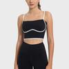 Verão Novo Costura em Cores Contrastantes Sexy Regata Esportiva de Alcinhas para Mulheres com Bojo Sutiã de Yoga Fitness Dss114