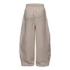 Yidao Vintage 2026 Otoño Nueva Llegada Retro Americano Color Sólido Estilo Ropa de Trabajo Cintura Elástica Cordón Holgado Pierna Ancha Pantalones