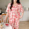 Verano Caliente en Vivo Nuevos Pantalones Cortos Pijamas para Mujer Cárdigan Sencillo Ropa Exterior Dulce Ropa para el Hogar Transfronterizo