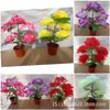Flores de Homenagem Qingming, Flores em Vasos, Bonsai de Crisântemos Amarelos e Brancos, Vasos de Flores Cinco-Sete para Ofertas em Túmulos, Suprimentos Funerários por Yunyang
