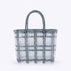 One Piece Dropshipping Bolsa Xadrez Listrada Simples Cesta de Legumes de Mão Bolsa de Praia de Plástico Transparente Pequena Tamanho