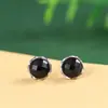 Pendientes de Plata S925 Rey Ciervo Dorado Estilo Vintage Tachonados con Ágata Personalidad de Nicho Pendientes Sencillos Colgantes para Mujer
