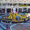 Equipo de desafío de entrada con cojín de aire grande castillo inflable gigante divertido cruce de obstáculos hacia adelante Interior