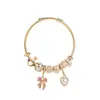 Joyas Hemingway Nuevo Estilo Transfronterizo Pulsera Familia Pan Acero Inoxidable DIY con Cuentas Pedrería Lazo Corazón Pulsera para Mejor Amigo