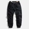 Pantalones Ligeros de Primavera y Verano Japoneses de Secado Rápido Pierna Recta para Exteriores hasta el Tobillo con Cintura Holgada para Overoles de Hombre Pantalones Casuales