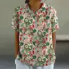 Nueva Camiseta de Manga Corta para Mujer Verano 2024 Estilo Creativo Retro Elementos Marinos Camiseta de Manga Corta