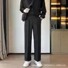 Calças retro americanas transfronteiriças, calças casuais da moda, calças de corte reto, coleção de primavera masculina, calças sociais drapeadas e estilosas estilo japonês
