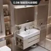 Tocador de baño lavabo lavabo encimera piedra sinterizada doblado en caliente lavabo integrado combinación de gabinete de baño simple moderno montado en la pared