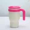 Copo com Canudo Personalizado Novo em Aço Inoxidável 304, Copo de Gelo para Carro ao Ar Livre, Copo Portátil Doméstico com Alça, Caneca