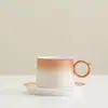 Taza de café de cerámica de alta gama, exquisita, estilo ins, con cuchara y platillo, juego de regalo, taza transfronteriza, regalo de empresa