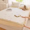 Juego de Sábanas de Gasa Gruesa de Tres Capas, Juego de Fundas de Almohada, Cubierta de Colchón de Cobertura Total, Lindo Diseño Floral para Todas las Estaciones