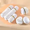 Frasco Eggshell Prata Veada Patente 30-120ml Conjunto Frasco de Vidro para Loção Embalagem Cosmética Frasco de Creme Recarregável para Viagem
