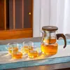 Tetera de Vidrio Resistente a Altas Temperaturas Tetera de Separación de Té y Agua con un Botón Cafetera Doméstica 2025 Nuevo Juego de Té