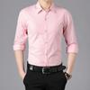 Camisa Blanca para Hombre para Primavera y Otoño, Ropa Formal de Negocios Profesional, Camisa Casual de Manga Larga Negra y Gris sin Planchar, Una Pieza Envío Directo