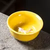 Taza de té de cerámica Kung Fu, taza de té creativa, taza pequeña individual, taza de degustación de té celadón, taza de pez para uso doméstico, cuenco de té, taza de maestro