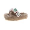 Pantuflas de Felpa Mahjong de Talla Grande para Mujer, Adecuadas para Usar al Aire Libre en Otoño e Invierno, Nuevas 2026 Moda de Suela Plana con Tiras Cruzadas, Estilo Ins para Mujer