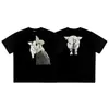 ERD Melancolia Rica Segunda Geração Estilo Americano High Street Estampa de Figura Verão Retrô Camiseta Casual Solta de Manga Curta Masculina e Feminina