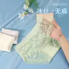 Puro Deseo Estilo Francés Ropa Interior Femenina Sin Costuras de Encaje Floral Sexy Calada de Malla Fina Anti-Rizo Bragas Triángulo para Niñas