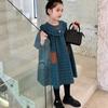 Roupa Infantil Atacado Vestido de Menina Primavera & Outono 2022 Novo Infantil Menina 3-8 Anos Manga Comprida Xadrez Vestido de Princesa
