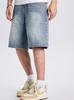 Bermudas de mezclilla recta lavada vintage para hombre, verano, delgadas, holgadas, estilo americano, pantalones modernos, casuales, medios