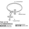 Misterio y Elegancia: Diseño de Nicho Anillo de Acero Inoxidable Negro y Blanco con Circonita Colgante de Cruz Juego de Anillos Multicapa en Forma de V