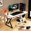 Escritorio Habitación Mesa E-sports Mesa de Estudio Escritura Mesa de Computadora con Orificio para Cables Escritorio Ampliado Mesa Engrosada Reforzada