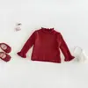 Ropa interior Dianxi de forro polar grueso con cuello de encaje, chaleco de dibujos animados peludo, leggings de invierno para bebé, conjunto de tres piezas