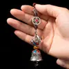 Xizang mantra de seis caracteres diamante pilão diamante sino pingente estilo nacional tambor giratório carro de viagem mochila joias atacado