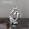 Ornatos Criativos de Figuras Abstratas Douradas e Prateadas Eletrodepositadas, Decorações para Estante e Sala Modelo, Artesanato em Resina, Adereços de Fotografia