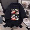 Marca Tendência Vintage Europeia e Americana Transfronteiriça Camiseta de Manga Curta Crayon Shin-Chan para Mulheres, Verão Solta Versátil Casal Meia-Manga Top Tendência Ins
