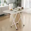 Mesa plegable simple para hogar, apartamento pequeño, mesa para comer pequeña, mesa de estudio para estudiantes, dormitorio, portátil, doble barra, mesa de flexiones de suelo