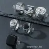 Anel Masculino Vintage Desgastado, Anel de Caveira Cruzada Estilo Hip-Hop Streetwear Americano, Fornecedor de Acessórios da Moda