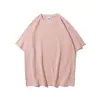 Camiseta Masculina Cruzada Ag280G Pesada Solta Oversize Tendência Marca Versátil Estudante Algodão Puro Gola Redonda Manga Curta Camisa Publicitária
