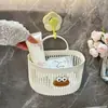 Cesta de Almacenamiento Colgante Linda al por Mayor Multifuncional Cocina Baño Cesta Pequeña Colgante Estante Colgante de Pared sin Perforaciones