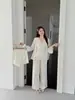 Pijama Sexy para Mujer para Primavera y Otoño con Copas en el Pecho, Camisola y Pantalón Largo Ropa de Casa, Nuevo Estilo de Verano, Conjunto de Color Sólido de Alta Gama