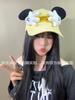 2025 Versión Coreana Gorra de Béisbol para Mujer con Palma de Mickey Hace que la Cara se Vea Más Pequeña Adecuada para Cara Cuadrada y Redonda Gorra con Orejas de Mickey de Dibujos Animados