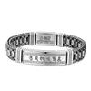Pulseira tecida à mão em prata de lei 925 atacado seis palavras mantra grossa masculina moderna prata tailandesa joia retrô antiga