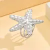Colección Serie Oceánica Estilo Fresco de Vacaciones Anillo Abierto de Concha y Estrella de Mar para Mujer Anillo de Acero Inoxidable Artículo Popular Transfronterizo