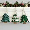 Bolsa con cordón impresa en forma de árbol de Navidad, adornos navideños, decoraciones para ambiente de fiesta en ventana, decoraciones navideñas