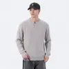 Suéter de malha texturizada com gola Henry para homens, nova coleção outono/inverno 2026, estilo retrô trendy old money, pulôver de gola redonda